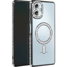 Mey Ithalat®  Samsung Galaxy A06 Joke Simli Magneticsafe Kılıf - Siyah