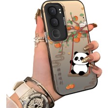 HONTINGA Vivo Y31 5g ile Uyumlu Kılıfı Silikon Kenar Sert Arka Düşüme Önleyici Basitlik Anti Düşme Kamera Korumali Panda Desen Telefon Kılıfı Kadın ve Erkek Için Uygundur K1-0846