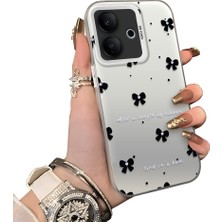 HONTINGA Vivo V60 Lite 5g ile Uyumlu Kılıfı Silikon Kenar Sert Arka Düşüme Önleyici Basitlik Anti Düşme Kamera Korumali Fiyonk Desen Telefon Kılıfı Kadın ve Erkek Için Uygundur K1-0871