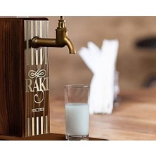 Assess Store Bk Özel Rakı Baskılı Musluklu Doğal Ahşap Içki Standı, Içki Çeşmesi, Doğum Günü Hediyesi, Ev Hediyesi, Içecek Dispenseri