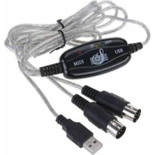 Assess Store USB Midi Kablo USB 2 x 5 Pin Midi Kablo 5 Pin Midi Kablo USB Çevirici