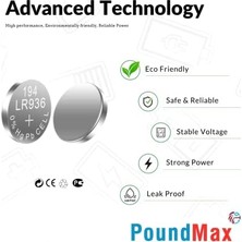 Assess Store 10X Ag9 (LR45, LR936, 394) 1.5V - Poundmax Alkalin Düğme Piller | 1x 10'lu Paket