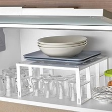 Assess Store Mutfak Banyo Organizeri, Metal Gövde Plastik Ayak, Büyük Boy, Beyaz Çerçeve