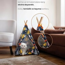 Assess Store Gobypet Always The Best Kedi Çadırı, Kedi Evi Kolay Kurulum, Yıkanabilir Kedi Çadırı, Kedi Yatağı (Kedili Desen, Large)