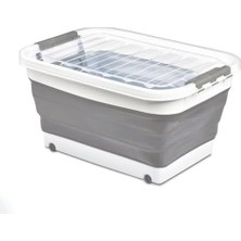 Assess Store Tekerlekli Katlanabilir Akordiyon Saklama Sepeti Pratik ve Taşınabilir Tekerlekli Katlanabilir Akordiyon Saklama Sepeti - Düzeni Kolayca Sağlayın! (45 Litre ve 30 Litre Seçenekli) (30 Litre)