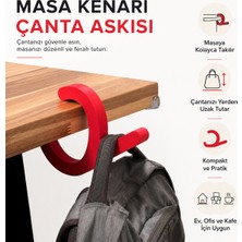 Justone 3’lü Masa Kenarı Çanta Askısı - Okul, Kurs ve Ofis Masası Için Çanta Kancası