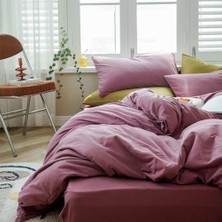 Assess Store Jersey Örgü Pamuk Nevresim Kral Mor Soluk Leylak Katı Yatak Seti Modern Yumuşak Örgü Pamuk Yorgan Kılıfı Katı Mor Nevresim 2 Yastık Kılıfı Otel Kalitesi Lüks Yatak Seti