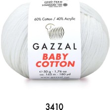 Gazzal Baby Cotton Amigurumi 50 gr Ekru Renkli Örgü İpi %60 Pamuk %40 Akrilik Özellikli