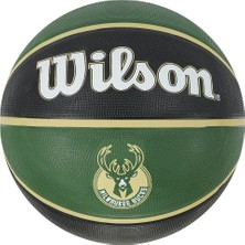 Wilson WTB1300XBMIL 7 No Basketbol Topu Milwaukee Bucks Yeşil Kauçuk Yüzeyli Profesyonel Kullanım İçin Tasarlandı
