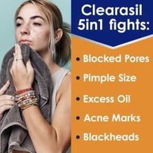 Assess Store Clearasil Inatçı Akne Kontrolü 5'i 1 Arada Eksfoliye Yıkama 6.78 Fl. Oz., Blok Gözenekleri Azaltır, Sivilce Boyutu, Aşırı Yağ, Akne Işaretleri, Siyah Noktaları