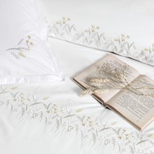 Assess Store Brode Chıffon Pamuk Nevresim Takımı Beyaz