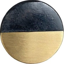 Assess Store Çap 38MM Siyah/mat Sarı Düğme Kulp/doğal Taş
