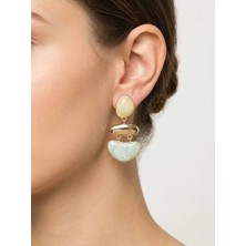 Yeşil Mavi Kristal Model Küpe