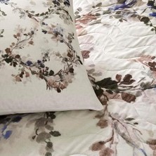 Assess Store Taç Mariah Standart Pamuk Nevresim Takımı, Kremrengi, Çift Kişilik