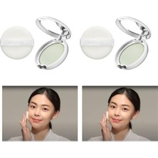 Assess Store Kızarık Görünümü Azaltarak Makyajı Sabitleyen Ultra Hafif Pudra Airy Pot Pressed Powder (Mint) (2 Paketi)