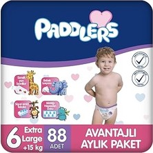 Uravas Store Paddlers Bebek Bezi 6 Numara X-Large (15+ Kg) 88 Adet – Aylık Paket