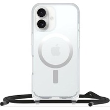 Assess Store 16 Uyumlu Magsafe'li React Kolye Kılıfı, Ayarlanabilir ve Çıkarılabilir Telefon Zinciri ile Ultra Ince Koruyucu Kılıf, Askeri Standartlara Uygun, Şeffaf