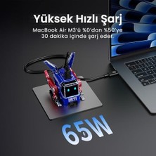 Assess Store Alpha 65W Gan Hızlı Şarj Cihazı Mavi