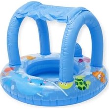Assess Store Güneş Korumalı Gölgelikli Bebek Yüzme Simidi Oturaklı Bebek Deniz Havuz Simidi