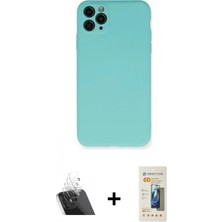 Marsilyan™- iPhone 11 Pro Max Kılıf Ahenk Serisi - Siyah 6d Mat Seramik Hayalet Nano Ekran Koruyucu + Kamera Lens Koruma Cam - Sf