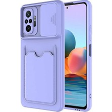 Assess Store 10 Pro ile Uyumlu Kılıf Kartlıklı Lens Kapatmalı Kapak Lila