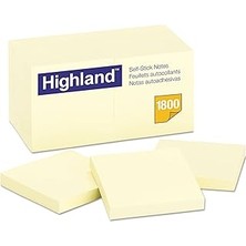 Uravas Store Highland Notlar, 3 x 3 Inç, Sarı, 18-Ped/paket