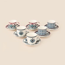Acar Rowena 6'lı Kahve Fincan Takımı - Renkli - 90 ml