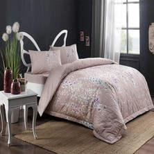Taç Sarah Dört Mevsim Kapitone Complete Set Çift Kişilik Nevresim Takımı Pembe Desenli 200 x 220 cm