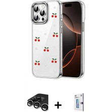 Marsilyan™- iPhone 15 Pro Kılıf Yörünge Form - Siyah Bilvis 0.18MM Plus Cam Ekran Koruyucu + Raze Metal Kamera Lens - Gs