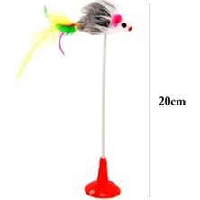 Assess Store 2’li Vantuzlu Fareli Tüylü Hareketli Çanlı ve Esneyen Eğlenceli Peluş Kedi Oyuncağı