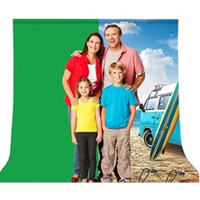 Assess Store Genel 2m x 2m Yeşil Fon Perde Seti, Chroma Key Green Screen Kit, T Braket Stand, 5 Klips ile Birlikte, Fotoğraf Video Çekimi Için