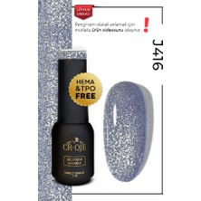 Cr-Oje Kalıcı Oje J416 - Simli Mavi (5 ML)