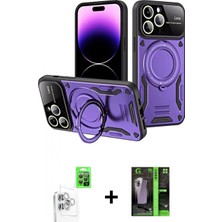 Marsilyan™- iPhone 16 Pro Max Kılıf Kıvılcım Modern Serisi - Şeffaf 360 Full Body Arka Koruyucu + Raze Metal Kamera Lens - Bz