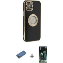 Marsilyan™- iPhone 12 Pro Kılıf Iz Form Serisi - Şeffaf 360 Full Body Arka Koruyucu + Shine Kamera Lens Koruma Cam - Gd