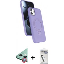 Marsilyan™- iPhone 11 Kılıf Iz Işık Koleksiyonu - Şeffaf Uv Polymer Nano Ekran Koruyucu + Raze Metal Kamera Lens - Kı