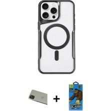 Marsilyan™- iPhone 11 Pro Max Kılıf Yadigar Klasik Özel Seri - Siyah 18D Cam Ekran Koruyucu + Rainbow Kamera Lens Koruma Cam - Yl