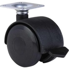 Assess Store Ofis Koltuk Dolap 360 Derece Döner Tablalı, Frenli Plastik Mobilya Tekerleği, Sehpa Tekeri (4 Adet) + Montaj Vidaları (Çap: 50 Mm)