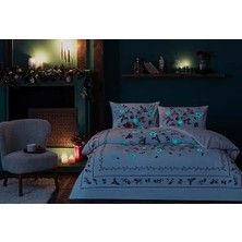 Assess Store Taç Charm Glowlu Standart Pamuk Nevresim Takımı, Kırmızı, Çift Kişilik
