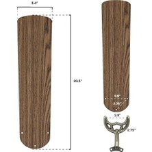 Assess Store Lighting 7741500 52-Inç Meşe/ceviz Yedek Fan Bıçakları, Beş Paket
