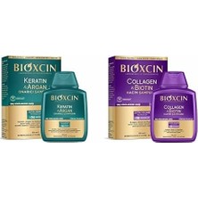 Assess Store Keratin & Argan Onarıcı Şampuan 300 ml - Yıpranmış ve Hasar Görmüş Saçlarxbioxcin Collagen & Biotin Ekstra Hacim & Dolgunlaştırıcı Şampuan 300 ml - Ince Telli ve Hassas Saçlar