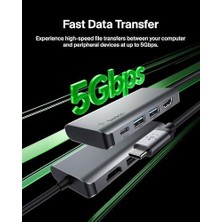 Assess Store USB C 4'ü 1 Arada Çok Bağlantı Noktalı Adaptör (4k Hdmı, Usb-C 100W Pd Geçişli Şarj ve Daha Fazlası Için 2 x USB A Bağlantı Noktası Ile)