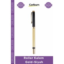 Carlburn #kalem Okul Iş Lüks Öğretmen Hediye Profesyonel Metal Tasarım Kaliteli Ofis Roller Kalem Gold- Siyah