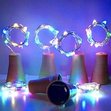 Assess Store 6'lı Paket Güneş Enerjili Şarap Şişesi Işıkları, 20 LED Su Geçirmez Bakır Mantar Güneş Işığı Düğün,, Dış Mekan, Tatil, Bahçe,, Yol Dekoru Için (Renkli)