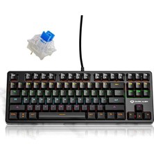 Assess Store Leaven K870 Blue Switch Mekanik Gaming Oyun Klavyesi Rgb 61 Key Mavi Tuş Type-C Klavye Siyah