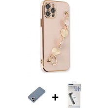 Marsilyan™- iPhone 12 Pro Kılıf Nova Işık Prime - Şeffaf Uv Polymer Nano Ekran Koruyucu + Metal Kamera Lens Koruma Cam - Gs
