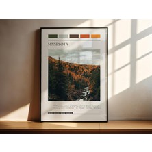 Assess Store Siyah Çerçeveli Poster Modern Ev Dekoru, Poster Sanatı (Mınnesota)