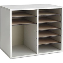 Assess Store Ahşap Ayarlanabilir Düzenleyici, 12 Bölme, Gri (Gr), Orta Meşe (Mo)