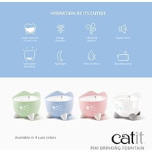 Assess Store Pixi Kediler Için Su Çeşmesi, 2,5 L, Beyaz, 1 Adet (Tekli Paket)