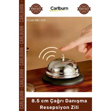 Carlburn #zil Gümüş Renk 8.5cm Metal Masa Lobi Otel Ofis Çağrı Servis Danışma Tezgah Resepsiyon Zili