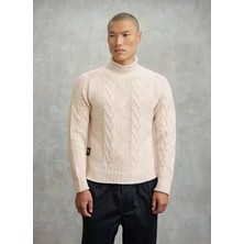 Blauer Ekru Erkek Yarım Balıkçı Yaka Standart Kazak 25WBLUM10267-128 Mendell